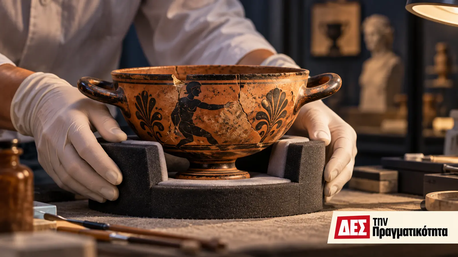 Αρχαιότητες από το Ισραήλ: τα 22 αντικείμενα και η έρευνα μετά την επιστροφή · εικονογράφηση συντήρησης αγγείου, όχι φωτογραφία επιστραφέντος αντικειμένου · Δες την Πραγματικότητα Αρχαιότητες από το Ισραήλ: τα 22 αντικείμενα και η έρευνα μετά την επιστροφή · εικονογράφηση συντήρησης αγγείου, όχι φωτογραφία επιστραφέντος αντικειμένου · Δες την Πραγματικότητα