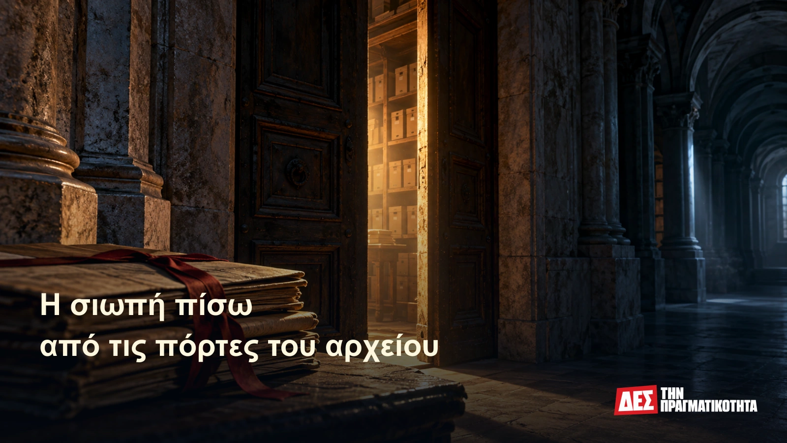 Πίσω από τις πόρτες του Βατικανού: οι φάκελοι που μπορούν να αλλάξουν μια ολόκληρη ιστορία · Εικαστική αναπαράσταση με τεχνητή νοημοσύνη, εμπνευσμένη από την υπόθεση · Δες την Πραγματικότητα