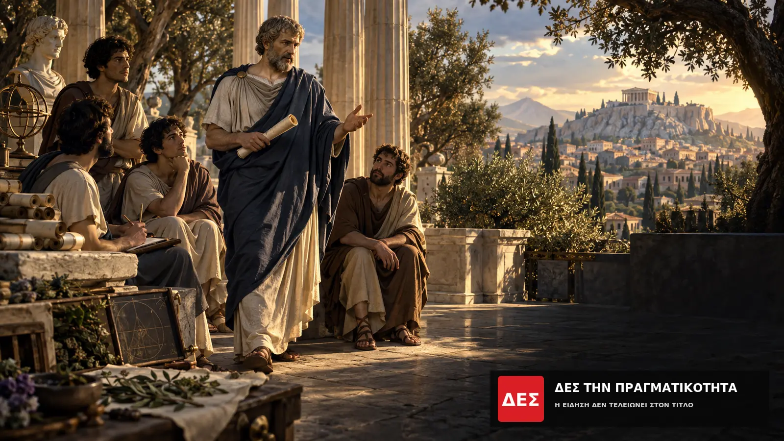 Αριστοτέλης: ο Έλληνας που οργάνωσε τη γνώση και έβαλε την αρετή μέσα στην πράξη · Προηγούμενη κεντρική εικόνα: εικαστική αναπαράσταση, όχι βεβαιωμένη όψη του προσώπου · Δες την Πραγματικότητα Αριστοτέλης: ο Έλληνας που οργάνωσε τη γνώση και έβαλε την αρετή μέσα στην πράξη · Προηγούμενη κεντρική εικόνα: εικαστική αναπαράσταση, όχι βεβαιωμένη όψη του προσώπου · Δες την Πραγματικότητα