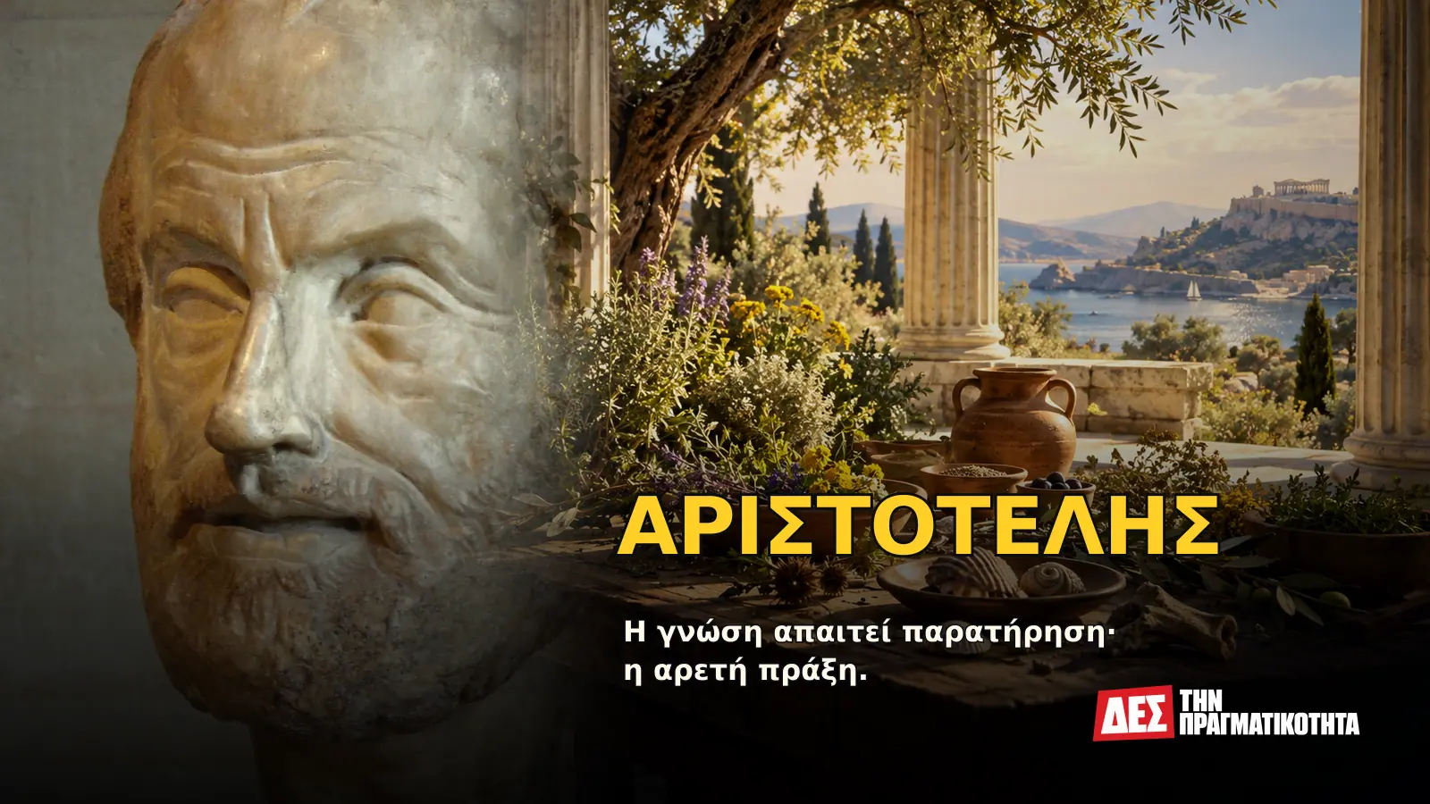 Αριστοτέλης: ο Έλληνας που οργάνωσε τη γνώση και έβαλε την αρετή μέσα στην πράξη · Προηγούμενο εξώφυλλο με ιστορικό τεκμήριο ή συμβολική σκηνή · Δες την Πραγματικότητα Αριστοτέλης: ο Έλληνας που οργάνωσε τη γνώση και έβαλε την αρετή μέσα στην πράξη · Προηγούμενο εξώφυλλο με ιστορικό τεκμήριο ή συμβολική σκηνή · Δες την Πραγματικότητα