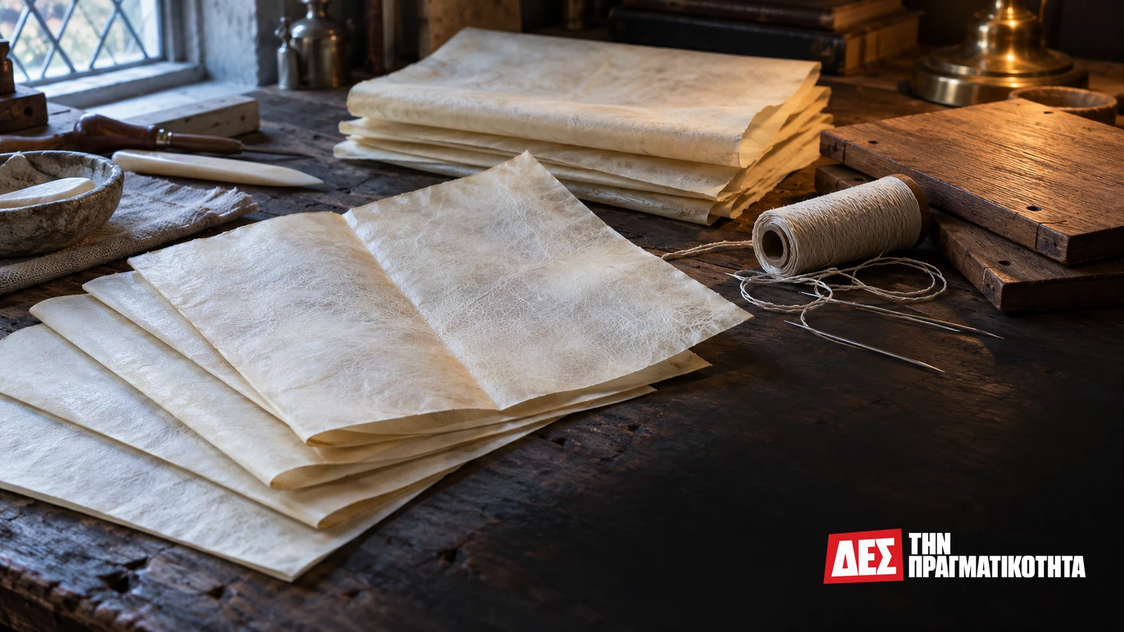Χειρόγραφο Βόινιτς: το βιβλίο που βλέπουμε αλλά δεν μπορούμε να διαβάσουμε · Εικαστική σκηνή μελέτης δίφυλλων περγαμηνής, όχι αυθεντικό εύρημα · Δες την Πραγματικότητα Χειρόγραφο Βόινιτς: το βιβλίο που βλέπουμε αλλά δεν μπορούμε να διαβάσουμε · Εικαστική σκηνή μελέτης δίφυλλων περγαμηνής, όχι αυθεντικό εύρημα · Δες την Πραγματικότητα