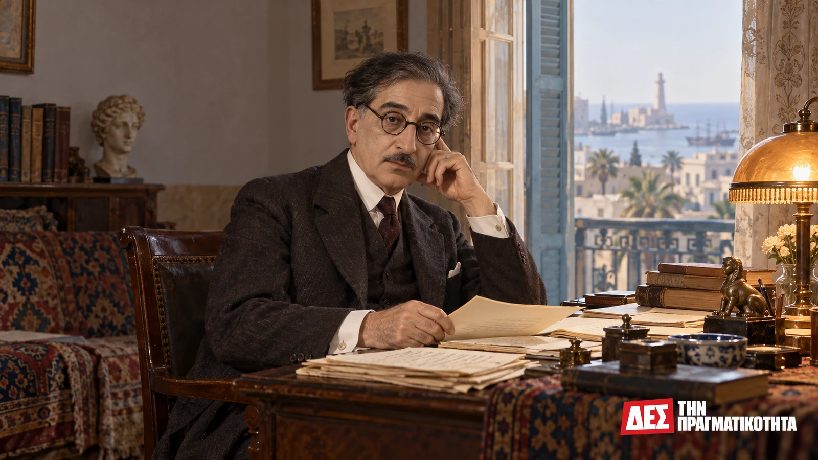 Κωνσταντίνος Καβάφης: η Αλεξάνδρεια, τα ποιήματα και η αργή κατάκτηση της παγκόσμιας φωνής · αναγνωρίσιμο εικαστικό πορτρέτο του Κ · Δες την Πραγματικότητα Κωνσταντίνος Καβάφης: η Αλεξάνδρεια, τα ποιήματα και η αργή κατάκτηση της παγκόσμιας φωνής · αναγνωρίσιμο εικαστικό πορτρέτο του Κ · Δες την Πραγματικότητα