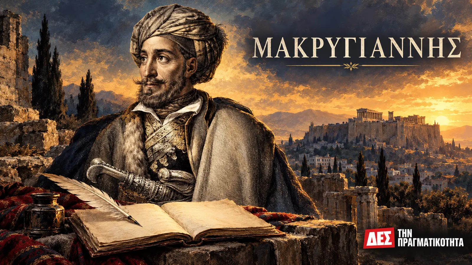 Μακρυγιάννης: από τις πληγές του Αγώνα στο χαρτί που έλεγχε την εξουσία · ιστορική εικονογράφηση με αναφορά στη λιθογραφία του Karl Krazeisen (1828) · Δες την Πραγματικότητα Μακρυγιάννης: από τις πληγές του Αγώνα στο χαρτί που έλεγχε την εξουσία · ιστορική εικονογράφηση με αναφορά στη λιθογραφία του Karl Krazeisen (1828) · Δες την Πραγματικότητα