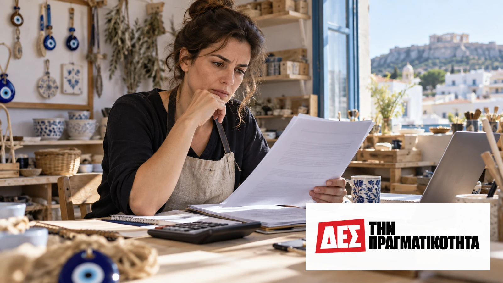 Μικροπιστώσεις έως 25.000 ευρώ: η αλήθεια για το άτοκο μέρος και ποιος μένει έξω · Γυναίκα διαβάζει έγγραφο δίπλα σε φορητό υπολογιστή σε μικρό κατάστημα · Δες την Πραγματικότητα Μικροπιστώσεις έως 25.000 ευρώ: η αλήθεια για το άτοκο μέρος και ποιος μένει έξω · Γυναίκα διαβάζει έγγραφο δίπλα σε φορητό υπολογιστή σε μικρό κατάστημα · Δες την Πραγματικότητα