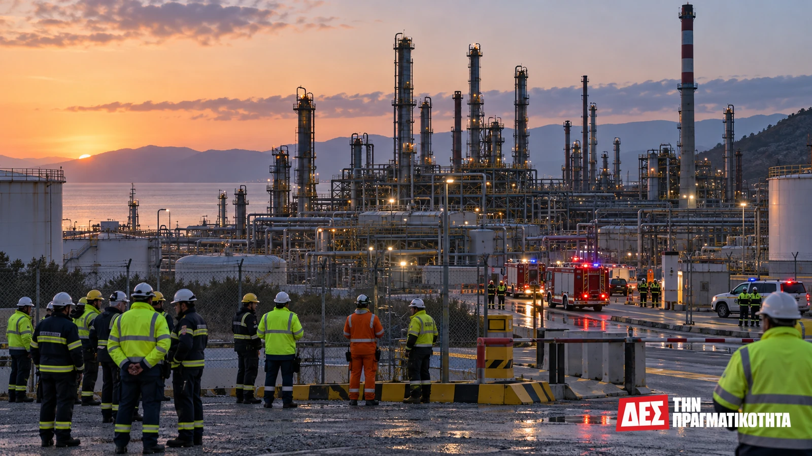 Motor Oil: ένας νεκρός εργάτης, ένας βαριά τραυματίας και τα κρίσιμα ερωτήματα μετά το συμβάν · διυλιστήριο στους Αγίους Θεοδώρους σε ουδέτερη μακρινή άποψη με οχήματα · Δες την Πραγματικότητα Motor Oil: ένας νεκρός εργάτης, ένας βαριά τραυματίας και τα κρίσιμα ερωτήματα μετά το συμβάν · διυλιστήριο στους Αγίους Θεοδώρους σε ουδέτερη μακρινή άποψη με οχήματα · Δες την Πραγματικότητα