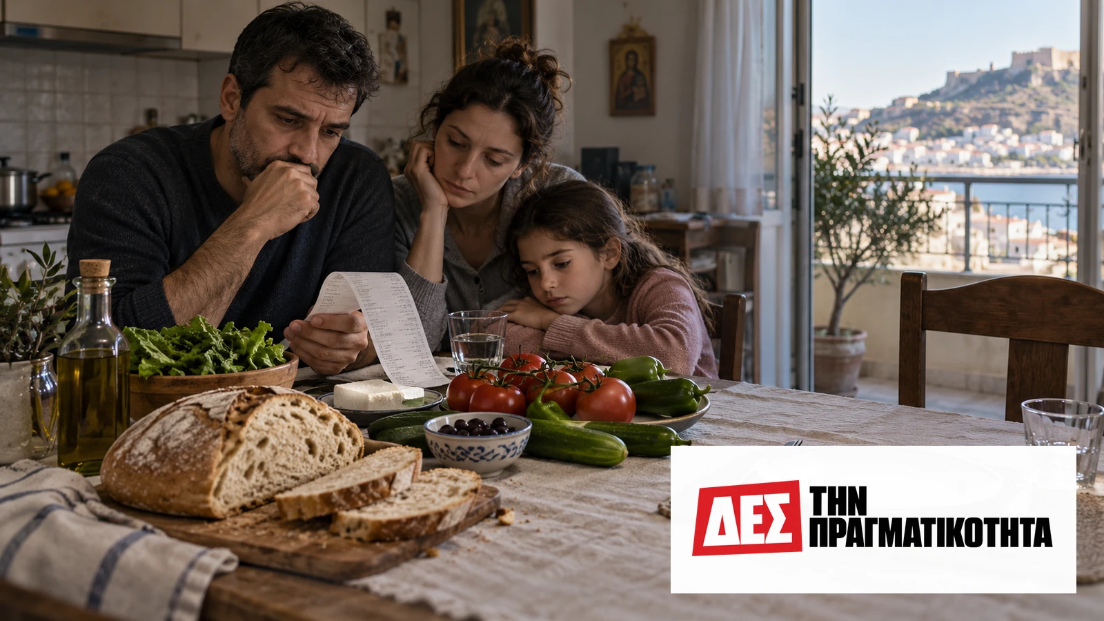 Το 54,4% για φαγητό και στέγη: τι αποκαλύπτει ο νέος προϋπολογισμός των φτωχότερων νοικοκυριών · Οικογένεια εξετάζει αποδείξεις γύρω από τραπέζι με τρόφιμα · Δες την Πραγματικότητα Το 54,4% για φαγητό και στέγη: τι αποκαλύπτει ο νέος προϋπολογισμός των φτωχότερων νοικοκυριών · Οικογένεια εξετάζει αποδείξεις γύρω από τραπέζι με τρόφιμα · Δες την Πραγματικότητα