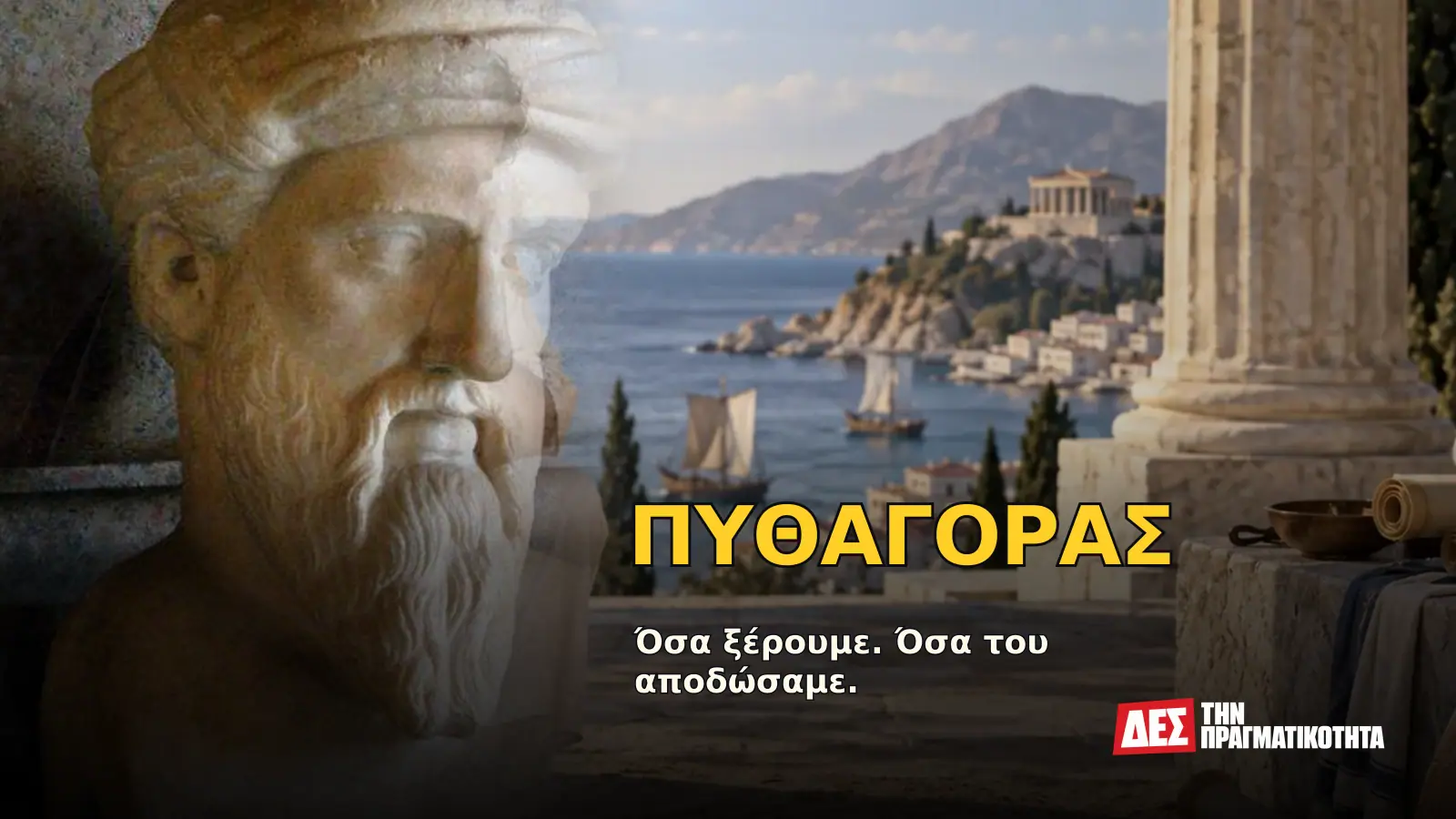 Πυθαγόρας: τι γνωρίζουμε πραγματικά για τον άνθρωπο πίσω από το θεώρημα · Προηγούμενο εξώφυλλο με ιστορικό τεκμήριο ή συμβολική σκηνή · Δες την Πραγματικότητα Πυθαγόρας: τι γνωρίζουμε πραγματικά για τον άνθρωπο πίσω από το θεώρημα · Προηγούμενο εξώφυλλο με ιστορικό τεκμήριο ή συμβολική σκηνή · Δες την Πραγματικότητα
