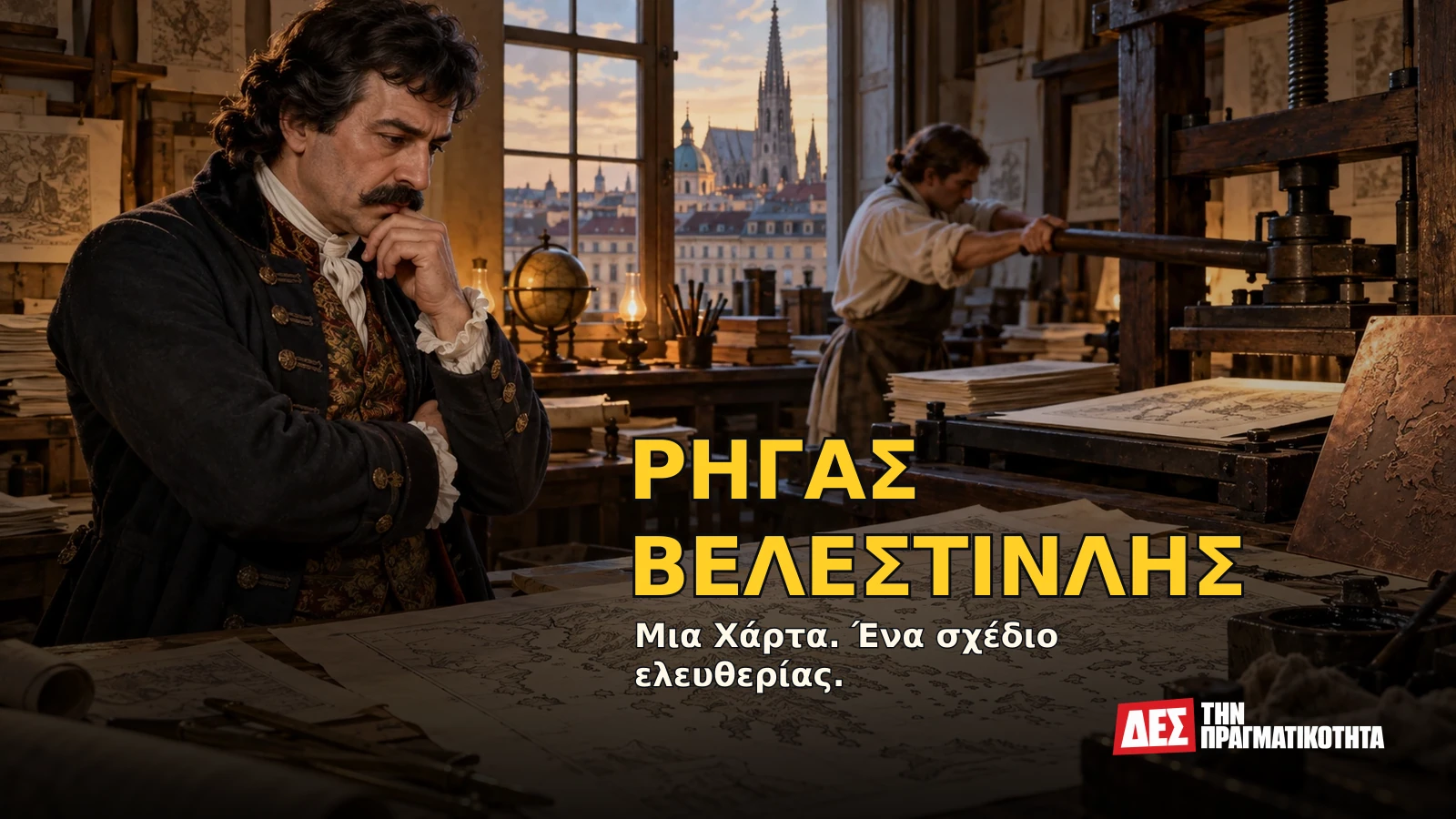 Ρήγας Βελεστινλής: ο Έλληνας που τύπωσε την ελευθερία, ένωσε τα Βαλκάνια και πλήρωσε με τη ζωή του · Υποθετική φωτορεαλιστική αναπαράσταση: ΡΗΓΑΣ ΒΕΛΕΣΤΙΝΛΗΣ, με σκηνές από τη ζωή · Δες την Πραγματικότητα Ρήγας Βελεστινλής: ο Έλληνας που τύπωσε την ελευθερία, ένωσε τα Βαλκάνια και πλήρωσε με τη ζωή του · Υποθετική φωτορεαλιστική αναπαράσταση: ΡΗΓΑΣ ΒΕΛΕΣΤΙΝΛΗΣ, με σκηνές από τη ζωή · Δες την Πραγματικότητα