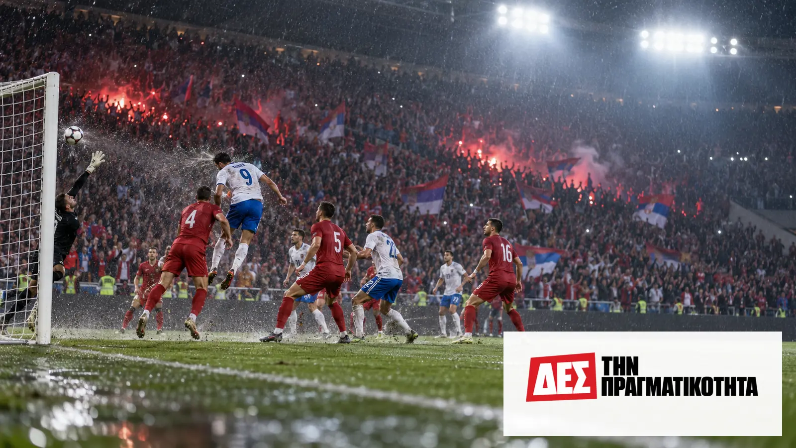 Σερβία Ελλάδα 1-2: η ιστορική ανατροπή, οι σκόρερ και το επόμενο μεγάλο τεστ · Εικονογραφημένη ποδοσφαιρική φάση κοντά σε εστία, με παίκτες στα κόκκινα · Δες την Πραγματικότητα Σερβία Ελλάδα 1-2: η ιστορική ανατροπή, οι σκόρερ και το επόμενο μεγάλο τεστ · Εικονογραφημένη ποδοσφαιρική φάση κοντά σε εστία, με παίκτες στα κόκκινα · Δες την Πραγματικότητα