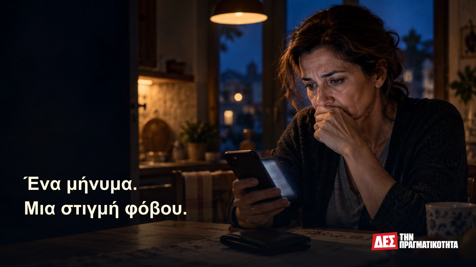 Το πρόστιμο που δεν έφαγες: η μικρή σκηνοθεσία πίσω από ένα ύποπτο SMS · Εικαστική αναπαράσταση με τεχνητή νοημοσύνη, εμπνευσμένη από την υπόθεση · Δες την Πραγματικότητα