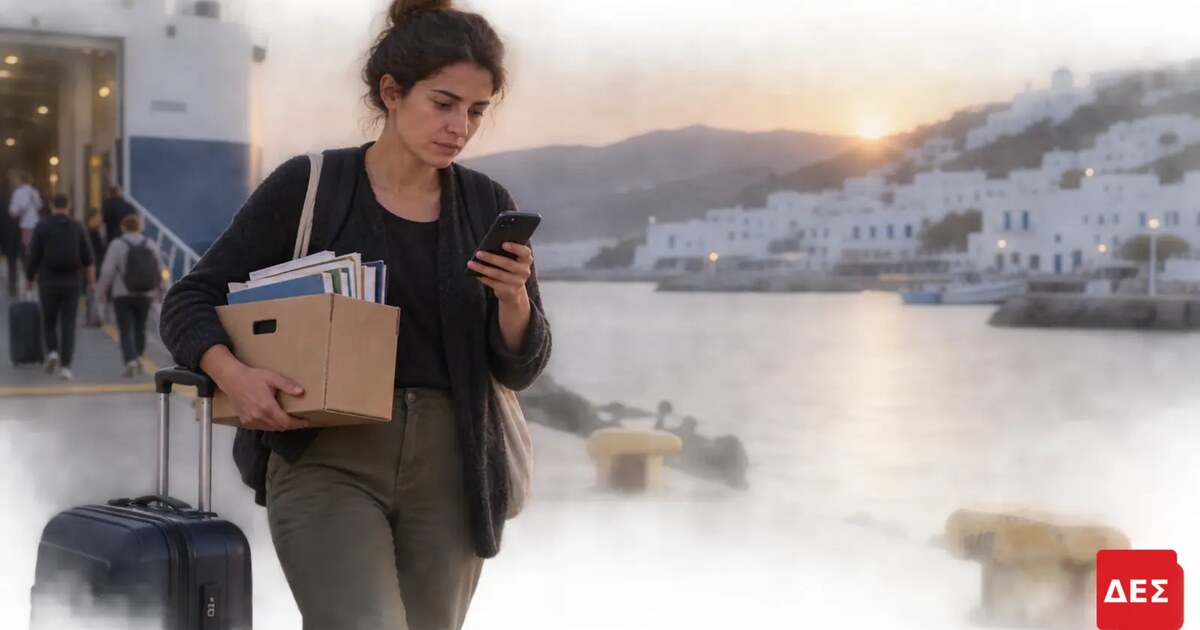 Αναπληρωτές στα νησιά: 23.020 προσλήψεις, αλλά εκπαιδευτικοί ψάχνουν σπίτι πριν ανοίξουν τάξη · Γυναίκα με βαλίτσα και φακέλους κοιτάζει κινητό μπροστά σε νησιωτικό · Δες την Πραγματικότητα Αναπληρωτές στα νησιά: 23.020 προσλήψεις, αλλά εκπαιδευτικοί ψάχνουν σπίτι πριν ανοίξουν τάξη · Γυναίκα με βαλίτσα και φακέλους κοιτάζει κινητό μπροστά σε νησιωτικό · Δες την Πραγματικότητα