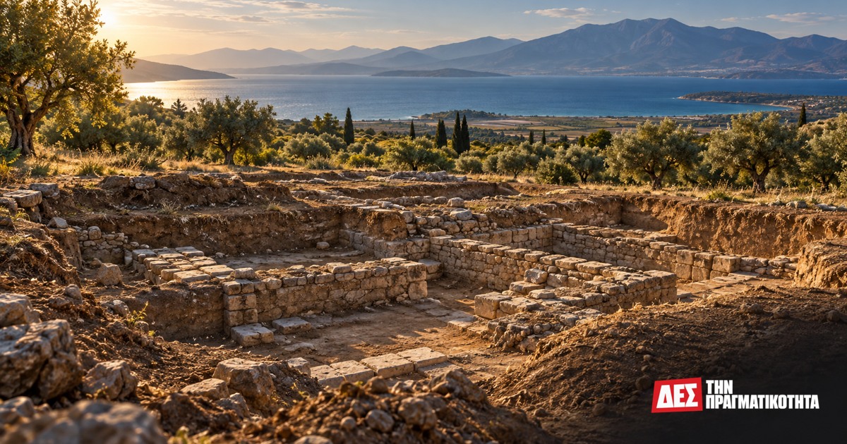 Αρχαία Ελίκη: από τον βυθό στα χώματα του Ριζόμυλου · Υποθετική εικονογράφηση παράκτιας ανασκαφής, όχι πραγματική όψη της Ελίκης · Δες την Πραγματικότητα Αρχαία Ελίκη: από τον βυθό στα χώματα του Ριζόμυλου · Υποθετική εικονογράφηση παράκτιας ανασκαφής, όχι πραγματική όψη της Ελίκης · Δες την Πραγματικότητα