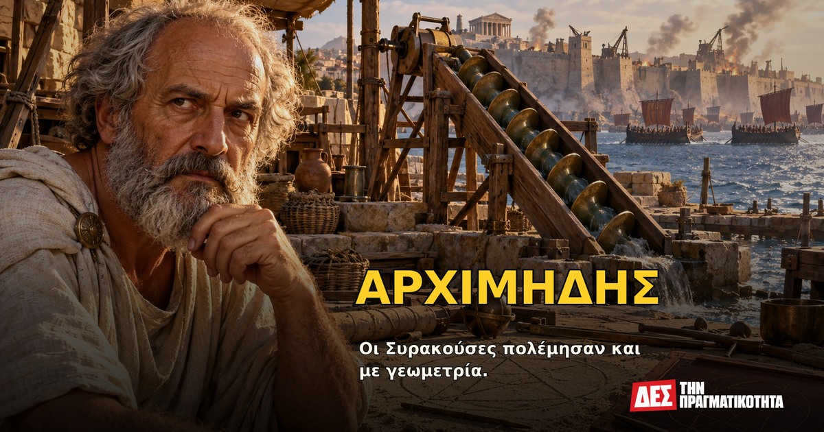 Αρχιμήδης: ο Έλληνας που μέτρησε το άπειρο, σήκωσε πλοία και έκανε τη Ρώμη να φοβηθεί · Υποθετική φωτορεαλιστική αναπαράσταση: ΑΡΧΙΜΗΔΗΣ, με σκηνές από τη ζωή · Δες την Πραγματικότητα Αρχιμήδης: ο Έλληνας που μέτρησε το άπειρο, σήκωσε πλοία και έκανε τη Ρώμη να φοβηθεί · Υποθετική φωτορεαλιστική αναπαράσταση: ΑΡΧΙΜΗΔΗΣ, με σκηνές από τη ζωή · Δες την Πραγματικότητα