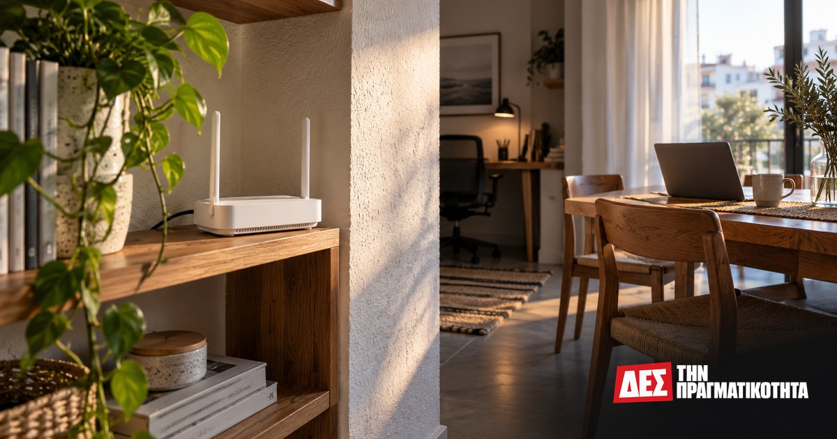 Αργό ίντερνετ: ο έλεγχος πριν πληρώσεις για πιο γρήγορη σύνδεση · Εικαστική σκηνή με δρομολογητή και υπολογιστή σε διαμέρισμα · Δες την Πραγματικότητα Αργό ίντερνετ: ο έλεγχος πριν πληρώσεις για πιο γρήγορη σύνδεση · Εικαστική σκηνή με δρομολογητή και υπολογιστή σε διαμέρισμα · Δες την Πραγματικότητα