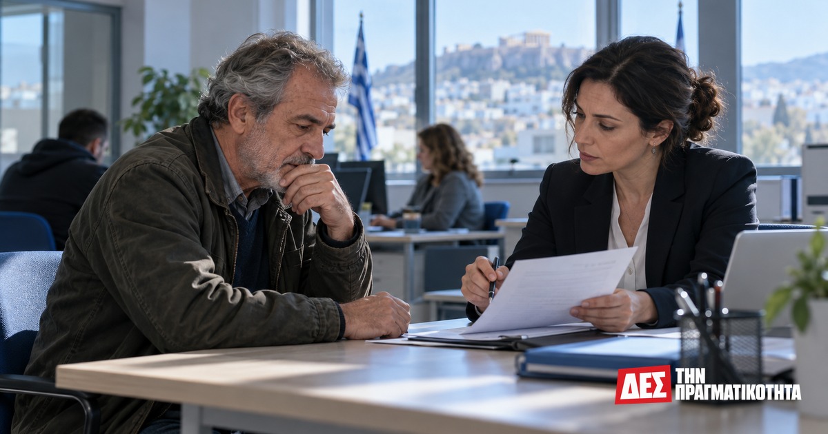 ΔΥΠΑ: 5.000 θέσεις για ανέργους άνω των 50, ποιος κάνει την αίτηση και τι πραγματικά κερδίζει · άνθρωπος άνω των 50 σε συνέντευξη εργασίας με καθαρό φάκελο · Δες την Πραγματικότητα ΔΥΠΑ: 5.000 θέσεις για ανέργους άνω των 50, ποιος κάνει την αίτηση και τι πραγματικά κερδίζει · άνθρωπος άνω των 50 σε συνέντευξη εργασίας με καθαρό φάκελο · Δες την Πραγματικότητα