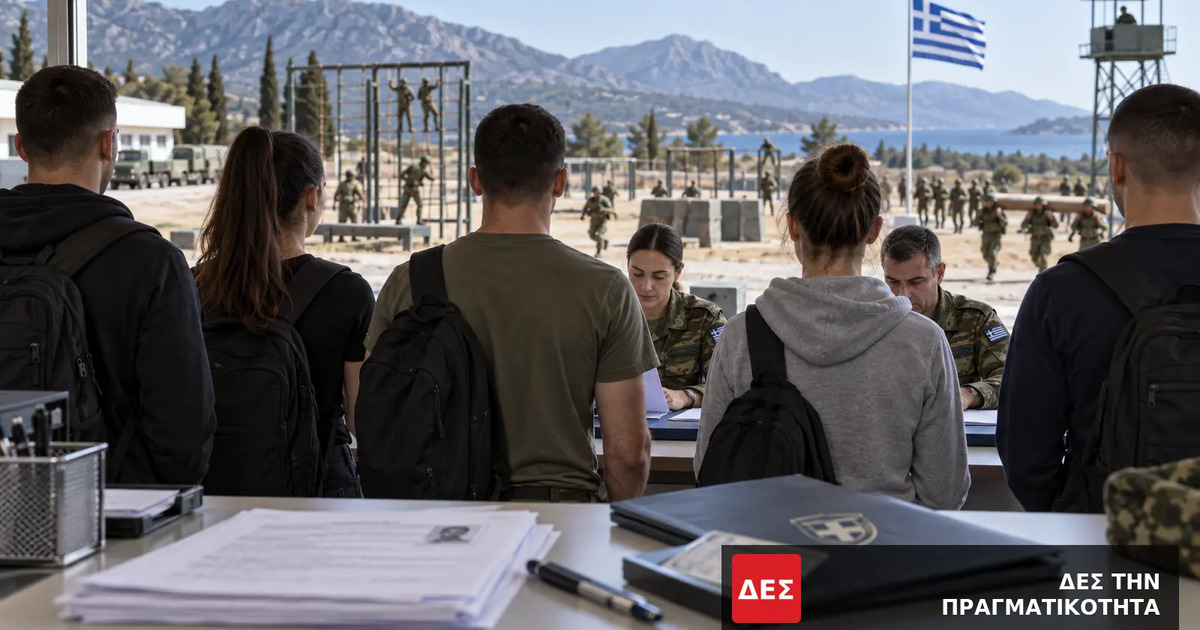 ΕΠΟΠ 2026: 1.000 θέσεις στις Ένοπλες Δυνάμεις, αιτήσεις έως 30 Σεπτεμβρίου · Νέοι με σακίδια περιμένουν μπροστά σε στρατιωτικό προσωπικό και ελληνική · Δες την Πραγματικότητα ΕΠΟΠ 2026: 1.000 θέσεις στις Ένοπλες Δυνάμεις, αιτήσεις έως 30 Σεπτεμβρίου · Νέοι με σακίδια περιμένουν μπροστά σε στρατιωτικό προσωπικό και ελληνική · Δες την Πραγματικότητα