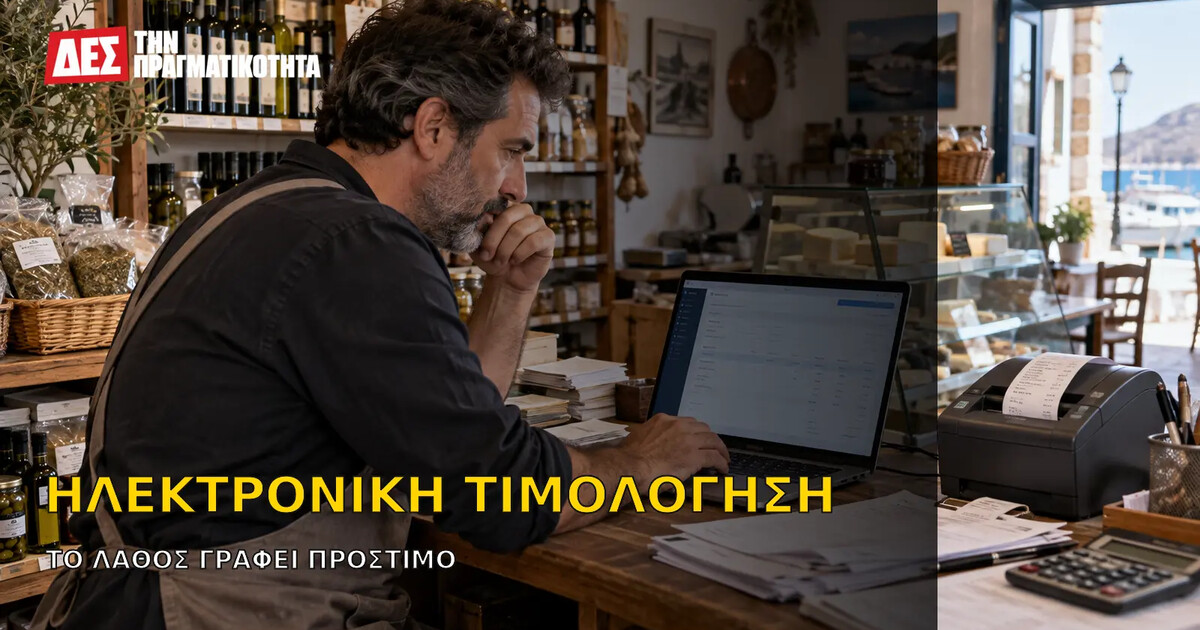 Ηλεκτρονική τιμολόγηση από 1η Οκτωβρίου: τι είναι υποχρεωτικό, τι δεν αρκεί και ποια λάθη κοστίζουν · Κεντρική εικόνα · Δες την Πραγματικότητα Ηλεκτρονική τιμολόγηση από 1η Οκτωβρίου: τι είναι υποχρεωτικό, τι δεν αρκεί και ποια λάθη κοστίζουν · Κεντρική εικόνα · Δες την Πραγματικότητα