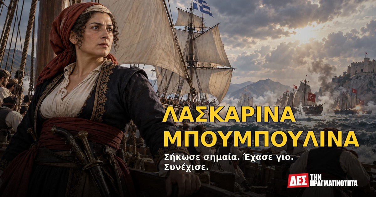 Λασκαρίνα Μπουμπουλίνα: η γυναίκα που έβαλε την περιουσία και τη ζωή της στην Επανάσταση · Υποθετική φωτορεαλιστική αναπαράσταση: ΛΑΣΚΑΡΙΝΑ ΜΠΟΥΜΠΟΥΛΙΝΑ, με σκηνές από τη ζωή · Δες την Πραγματικότητα Λασκαρίνα Μπουμπουλίνα: η γυναίκα που έβαλε την περιουσία και τη ζωή της στην Επανάσταση · Υποθετική φωτορεαλιστική αναπαράσταση: ΛΑΣΚΑΡΙΝΑ ΜΠΟΥΜΠΟΥΛΙΝΑ, με σκηνές από τη ζωή · Δες την Πραγματικότητα