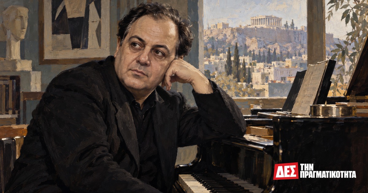 Μάνος Χατζιδάκις: ο συνθέτης που αρνήθηκε να χαμηλώσει τον πήχη για να γίνει αρεστός · αναγνωρίσιμο εικαστικό πορτρέτο του Μάνου Χατζιδάκι στο πιάνο, κομψός ελληνικός · Δες την Πραγματικότητα Μάνος Χατζιδάκις: ο συνθέτης που αρνήθηκε να χαμηλώσει τον πήχη για να γίνει αρεστός · αναγνωρίσιμο εικαστικό πορτρέτο του Μάνου Χατζιδάκι στο πιάνο, κομψός ελληνικός · Δες την Πραγματικότητα