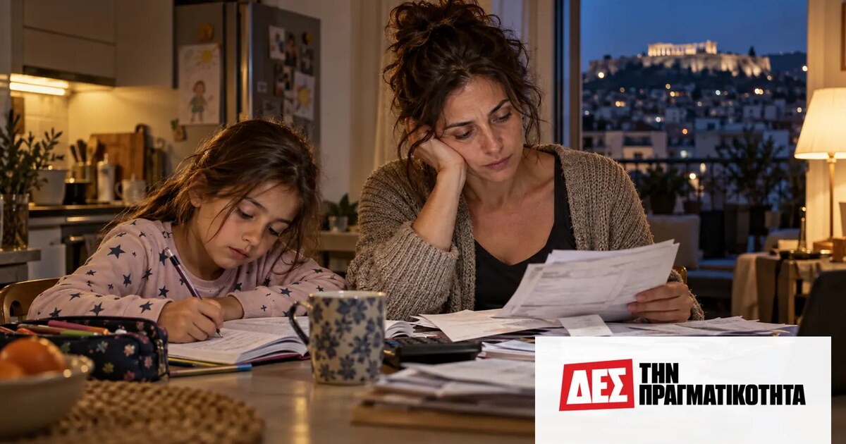 Μονογονεϊκές οικογένειες: το 57,5% στην Ελλάδα καθυστερεί βασικές πληρωμές · Μητέρα διαβάζει λογαριασμούς δίπλα σε παιδί που γράφει στο τραπέζι · Δες την Πραγματικότητα Μονογονεϊκές οικογένειες: το 57,5% στην Ελλάδα καθυστερεί βασικές πληρωμές · Μητέρα διαβάζει λογαριασμούς δίπλα σε παιδί που γράφει στο τραπέζι · Δες την Πραγματικότητα