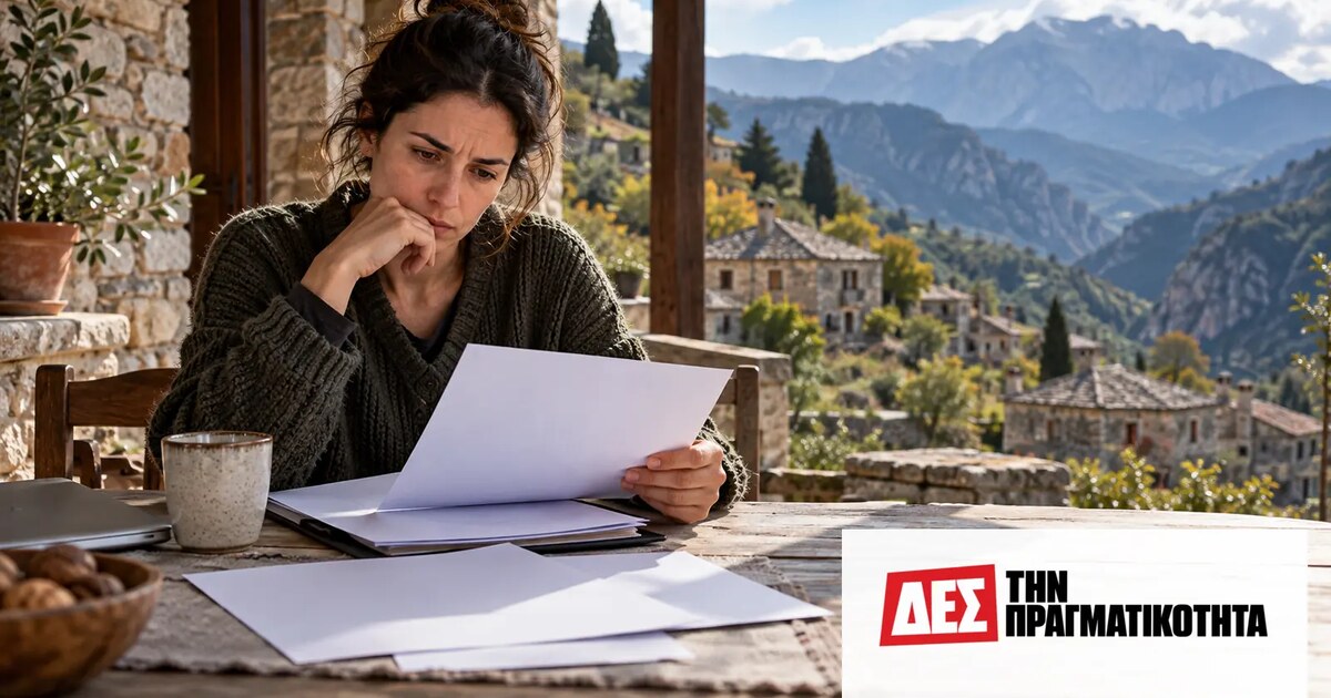 Νέα Ευκαιρία στην Ήπειρο: η επιδότηση που ζητά να αφήσεις τη δουλειά σου · Γυναίκα εξετάζει έγγραφα σε τραπέζι με θέα ορεινό χωριό · Δες την Πραγματικότητα Νέα Ευκαιρία στην Ήπειρο: η επιδότηση που ζητά να αφήσεις τη δουλειά σου · Γυναίκα εξετάζει έγγραφα σε τραπέζι με θέα ορεινό χωριό · Δες την Πραγματικότητα