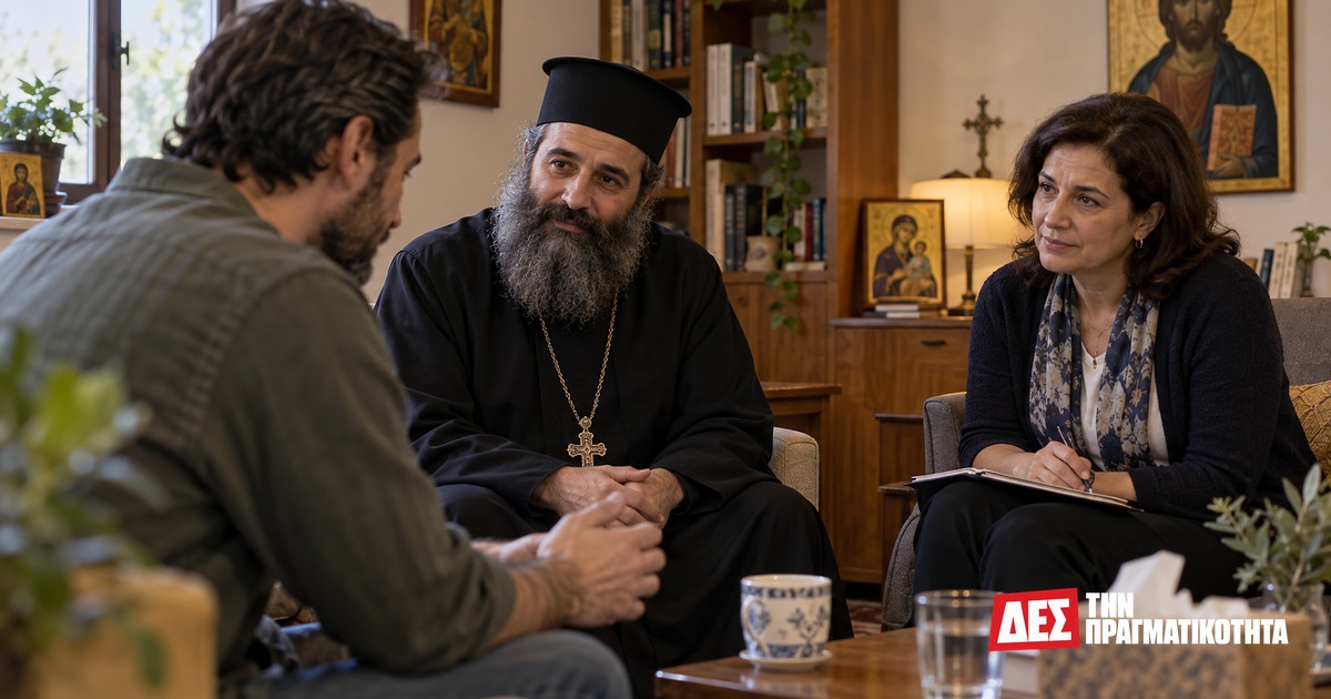 Πίστη και ψυχική ασθένεια: η προσευχή δεν ακυρώνει τη θεραπεία ούτε δικαιολογεί το στίγμα · άνθρωπος σε ήσυχο ναό ανάμεσα σε προσευχή και ανοιχτή πόρτα · Δες την Πραγματικότητα Πίστη και ψυχική ασθένεια: η προσευχή δεν ακυρώνει τη θεραπεία ούτε δικαιολογεί το στίγμα · άνθρωπος σε ήσυχο ναό ανάμεσα σε προσευχή και ανοιχτή πόρτα · Δες την Πραγματικότητα