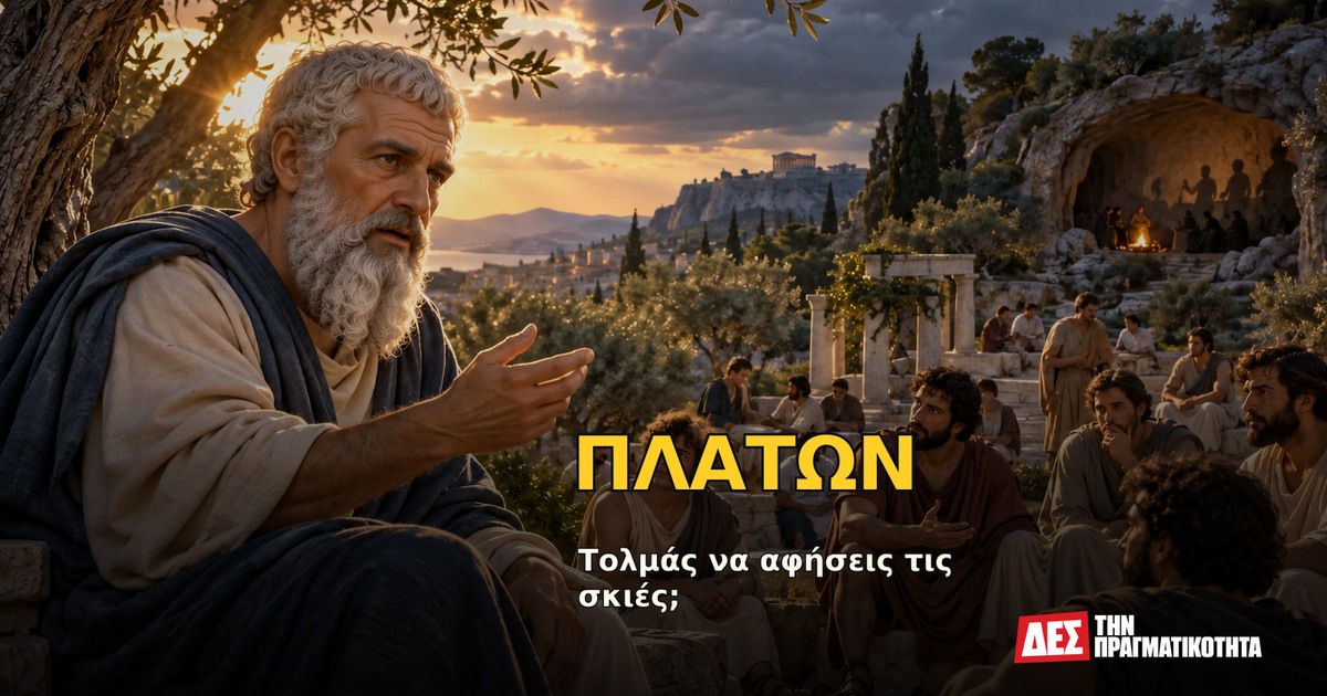 Πλάτων: ο Έλληνας που αποκάλυψε το σπήλαιο της πλάνης και ζήτησε εξουσία με γνώση και αρετή · Υποθετική φωτορεαλιστική αναπαράσταση: ΠΛΑΤΩΝ, με σκηνές από τη ζωή · Δες την Πραγματικότητα Πλάτων: ο Έλληνας που αποκάλυψε το σπήλαιο της πλάνης και ζήτησε εξουσία με γνώση και αρετή · Υποθετική φωτορεαλιστική αναπαράσταση: ΠΛΑΤΩΝ, με σκηνές από τη ζωή · Δες την Πραγματικότητα