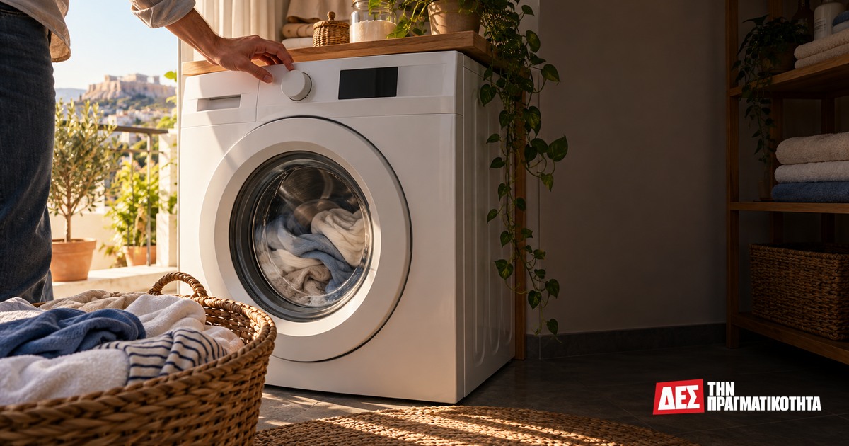 Πλυντήριο Eco 40 έως 60: γιατί οι περισσότερες ώρες δεν λένε όλη την αλήθεια · Εικαστική σκηνή επιλογής προγράμματος πλυντηρίου · Δες την Πραγματικότητα Πλυντήριο Eco 40 έως 60: γιατί οι περισσότερες ώρες δεν λένε όλη την αλήθεια · Εικαστική σκηνή επιλογής προγράμματος πλυντηρίου · Δες την Πραγματικότητα
