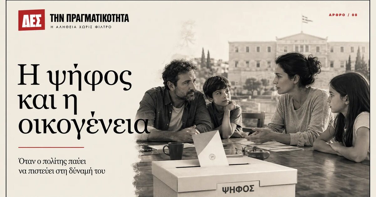 Η ψήφος είναι δικαίωμα. Τι συμβαίνει όταν ο πολίτης παύει να πιστεύει ότι έχει δύναμη; · Κεντρική εικόνα · Δες την Πραγματικότητα Η ψήφος είναι δικαίωμα. Τι συμβαίνει όταν ο πολίτης παύει να πιστεύει ότι έχει δύναμη; · Κεντρική εικόνα · Δες την Πραγματικότητα