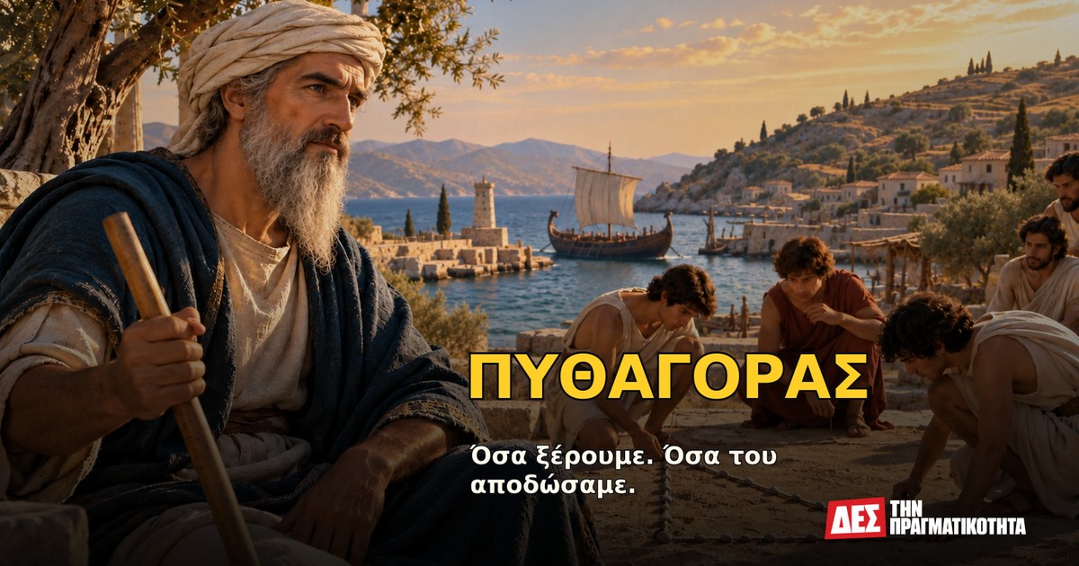 Πυθαγόρας: τι γνωρίζουμε πραγματικά για τον άνθρωπο πίσω από το θεώρημα · Υποθετική φωτορεαλιστική αναπαράσταση: ΠΥΘΑΓΟΡΑΣ, με σκηνές από τη ζωή · Δες την Πραγματικότητα Πυθαγόρας: τι γνωρίζουμε πραγματικά για τον άνθρωπο πίσω από το θεώρημα · Υποθετική φωτορεαλιστική αναπαράσταση: ΠΥΘΑΓΟΡΑΣ, με σκηνές από τη ζωή · Δες την Πραγματικότητα