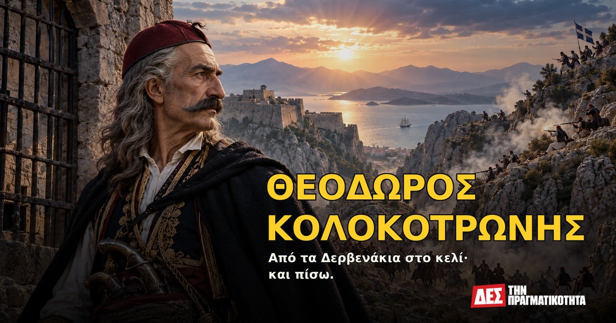 Θεόδωρος Κολοκοτρώνης: τον φυλάκισαν, τον χρειάστηκαν για να σωθεί η Επανάσταση και τον φυλάκισαν ξανά · Υποθετική φωτορεαλιστική αναπαράσταση: ΘΕΟΔΩΡΟΣ ΚΟΛΟΚΟΤΡΩΝΗΣ, με σκηνές από τη ζωή · Δες την Πραγματικότητα Θεόδωρος Κολοκοτρώνης: τον φυλάκισαν, τον χρειάστηκαν για να σωθεί η Επανάσταση και τον φυλάκισαν ξανά · Υποθετική φωτορεαλιστική αναπαράσταση: ΘΕΟΔΩΡΟΣ ΚΟΛΟΚΟΤΡΩΝΗΣ, με σκηνές από τη ζωή · Δες την Πραγματικότητα