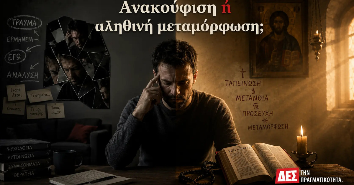 Φύγαμε από τον Θεό για να γίνουμε «σύγχρονοι», και καταλήξαμε πιο μόνοι, πιο σκληροί και πιο φτωχοί μέσα μας · Άνδρας με το χέρι στο κεφάλι κάθεται μπροστά σε ανοιχτό · Δες την Πραγματικότητα Φύγαμε από τον Θεό για να γίνουμε «σύγχρονοι», και καταλήξαμε πιο μόνοι, πιο σκληροί και πιο φτωχοί μέσα μας · Άνδρας με το χέρι στο κεφάλι κάθεται μπροστά σε ανοιχτό · Δες την Πραγματικότητα